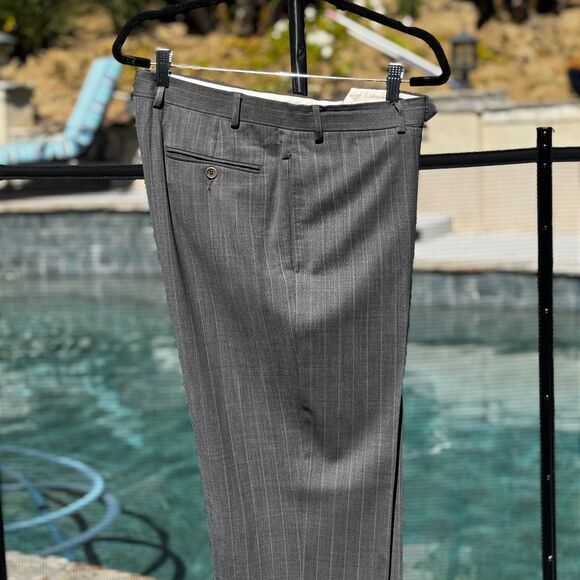 Brooks Brothers 346 Stretch Grey Striped 2 Piece Wool Suit 42L 36x31 - Picture 7 of 16